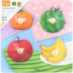 Wooden Puzzle Viga with Handles Fruit