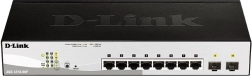 D-Link DGS‑1210‑08P commutateur PoE intelligent gigabit 8× RJ‑45 et 2× SFP