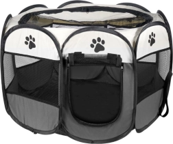Faltbarer Laufstall für Hunde und Katzen - grau