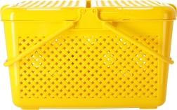 Verschließbarer Picknickkorb – rechteckig gelb, POLNISCHES PRODUKT