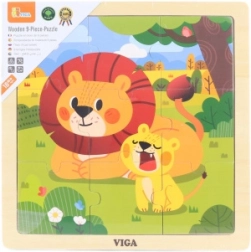 Wooden lion puzzle, 9 pieces