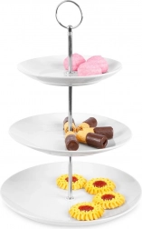 Witte porseleinen etagère met 3 lagen 35 cm