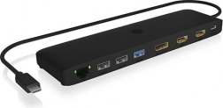 Icy Box USB‑C 12‑in‑1 Docking Station with Triple Video Output, HDMI, DisplayPort, LAN and USB