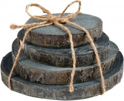 Dessous en tranches de bois, lot de 4 pièces
