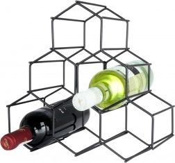 Metal wine rack, black, 6 bottles 29.5 × 28.5 cm