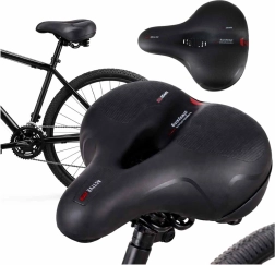 Breed fietszadel van schuim met reflector