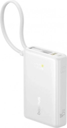 Baseus PicoGo Power Bank with Digital Display 10000 mAh, 45 W (white)