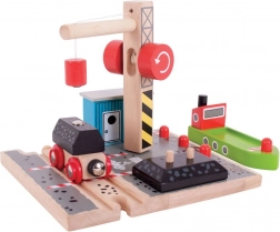 Bigjigs Rail Kohledock mit Kran