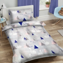 Kinderbettwäsche 90x120 cm – Schwäne POLNISCHES PRODUKT