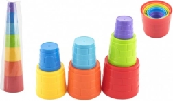 Plastic stacking cup pyramid, colorful, 7 pieces
