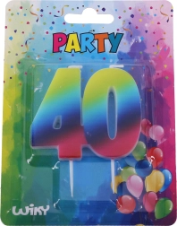 Rainbow birthday candle number 40