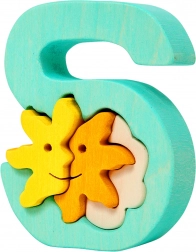 Wooden letter S with sun – FAUNA insert puzzle