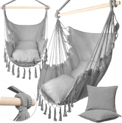 Hängesessel im brasilianischen Stil MalTec hellgrau