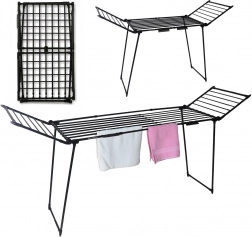 Stand-Wäschetrockner, ausziehbar, für Balkon, 27 m, schwarz