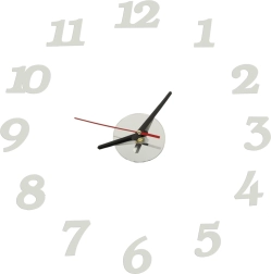 Selbstklebende Wanduhren DIY silber 12 Stunden