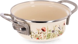 Crèmekleurige geëmailleerde pan Maki 14 cm, 600 ml