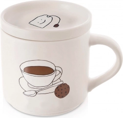 Porcelain mug with lid 420 ml
