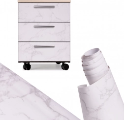 Film décoratif adhésif effet marbre magnolia 1,22 × 50 m