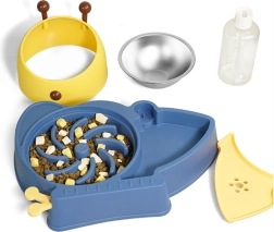 Napf mit automatischem Wasserbehälter für Hund und Katze 2-in-1 – blau