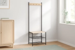 Freistehende Garderobe mit 3 Regalböden 60 × 40 × 175 cm