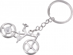 Zilveren sleutelhanger in de vorm van een fiets