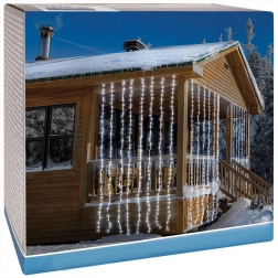 Weihnachtlicher LED-Lichtvorhang Wasserfall, 320 LEDs, 1 × 2 m, Kaltweiß, IP44