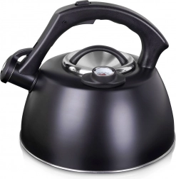 Stahlkessel mit Pfeife und Thermometer 3 l – schwarz