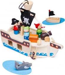 Houten piratenschip met toebehoren van Bigjigs Toys
