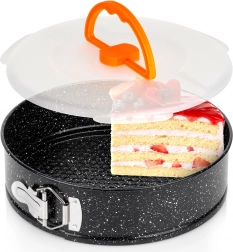 Uitschuifbare granieten taartvorm met deksel 24 cm