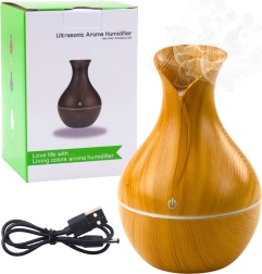 Ultraschall-Aroma-Diffusor und Luftbefeuchter mit Holzoptik 130 ml