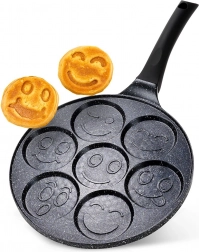 Granit koekenpan voor eieren met 7 uitsparingen BLACK LINE 26 cm