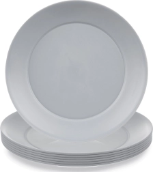 Plastic dessertbordjes SANDY 20,5 cm, grijs, 6 st.