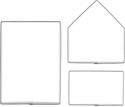 Set of stainless steel cookie cutters for a 3D gingerbread house, 3 pcs