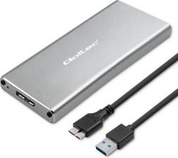 Aluminum Enclosure for M.2 SSD SATA NGFF with USB 3.0, 5 Gbps, 2 TB, Silver