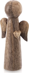 Holzengel-Figur aus Mangoholz 21 cm