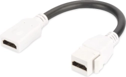 module keystone HDMI 2.0 avec câble 12 cm, prise traversante, blanc