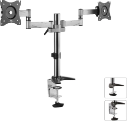Support pour deux moniteurs LCD Maclean 13-27" 8 kg en aluminium