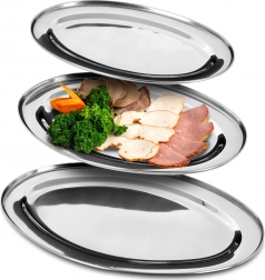 Steel oval trays 3 pcs Vilde