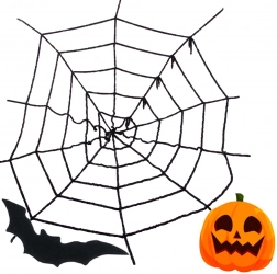 Künstliches schwarzes Halloween-Spinnennetz – Dekoration 90 × 90 cm