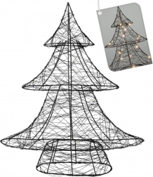 Lichtgevende zwarte kerstboom 40 cm, 30 LED met timer