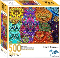 Puzzle Tribal Animals 500 Pieces Brain Tree