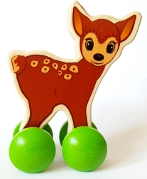 HESS Wooden Deer on Wheels