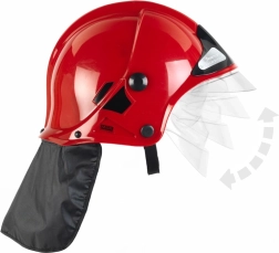 Children’s Firefighter Helmet MSA with Flip-Up Visor – Red