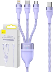 Multifunctionele opladerkabel Baseus met USB-C, Micro USB en Lightning connectoren, 100W, 1,5 m