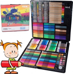 Artistieke schilderkit in een koffer 288 stuks