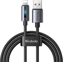 USB-kabel McDodo met LED-verlichting 1,2 m zwart