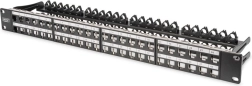 Modular Patch Panel Digitus High Density, 19" 48x Keystone, Shielded, 1U, Black