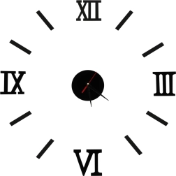 Schwarze Wanduhr mit römischen Ziffern