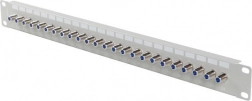 Patchpanel 24 poorten 19" met F-connectoren (doorvoer) – grijs