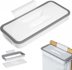 Hanging trash bag holder with lid